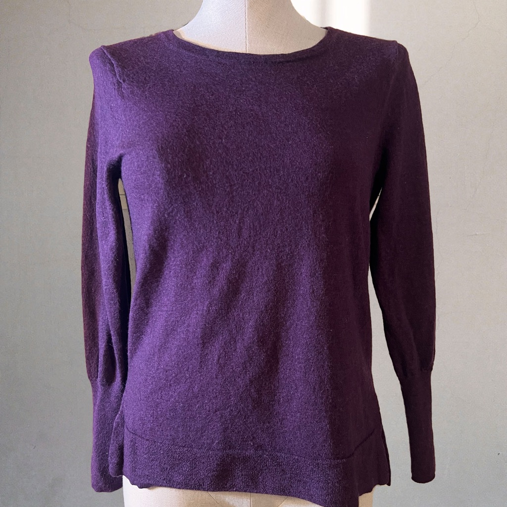 Badgley Mischka Rich Plum Crew Neck Sweater